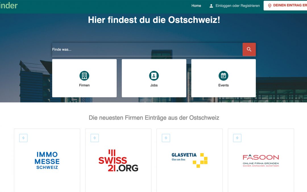ostfinder.ch vernetzt die Ostschweiz: Firmen, Jobs und Events