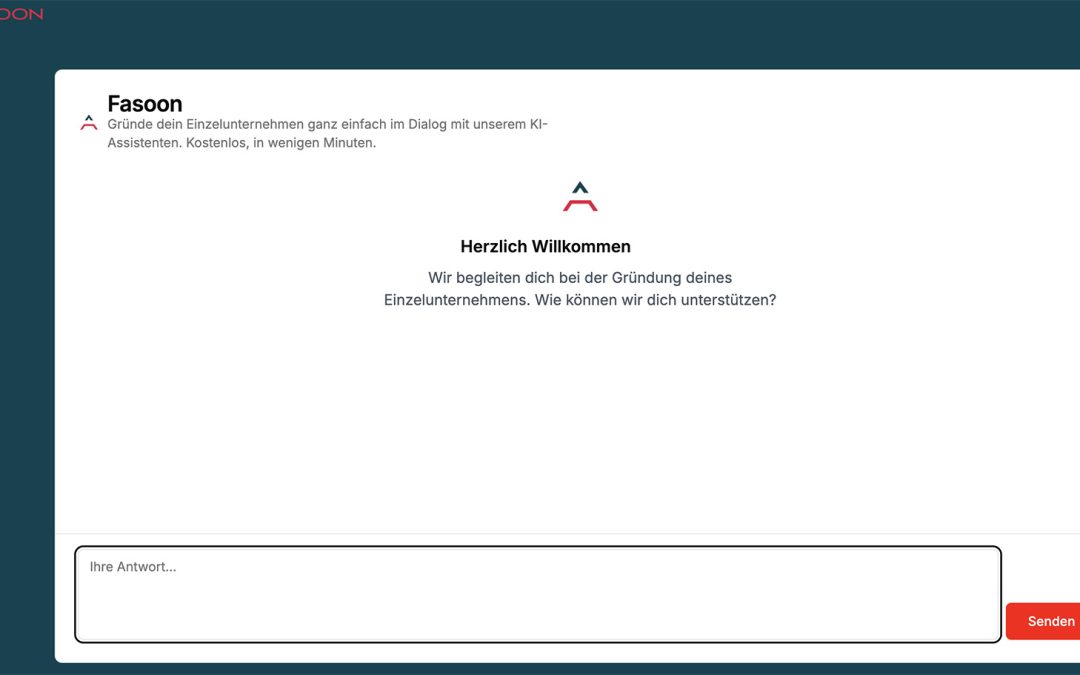 Fasoon lanciert KI-Assistenten für die Gründung von Einzelfirmen